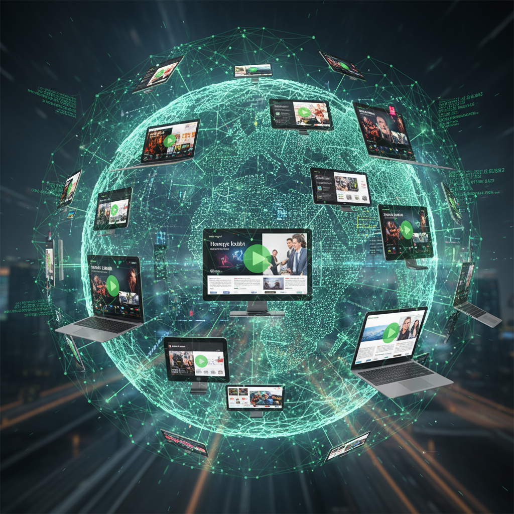 green globe with networks